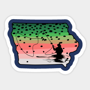 Rainbow Trout Fly Fish Iowa Fly Fishing Fisherman Gifts Sticker